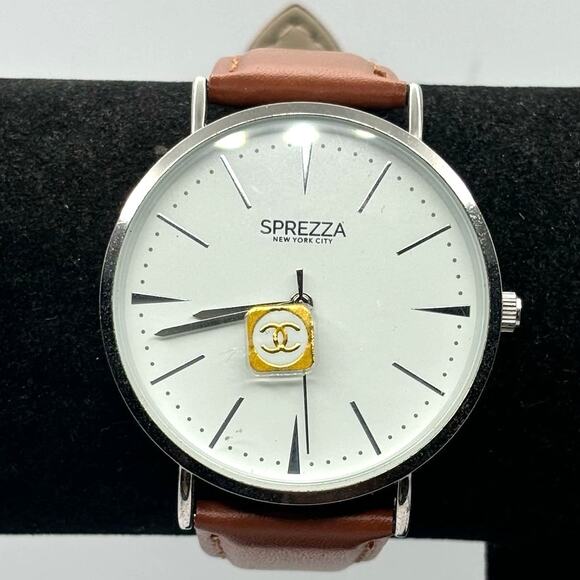 Silver & Brown Sprezza Men's Watch - Picture 2 of 5